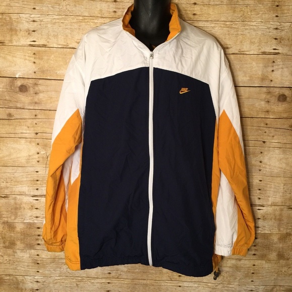 gold and white nike windbreaker